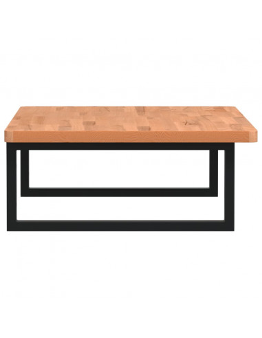 Ripiano a Parete per Lavabo in Acciaio e Massello di Faggio