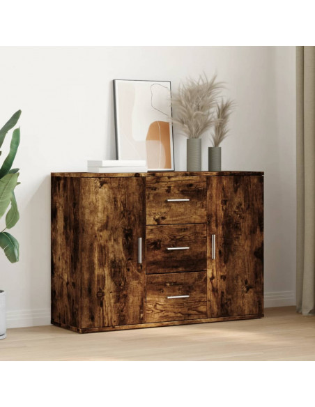 Credenza Rovere Fumo 90,5x29,5x65 cm in Truciolato