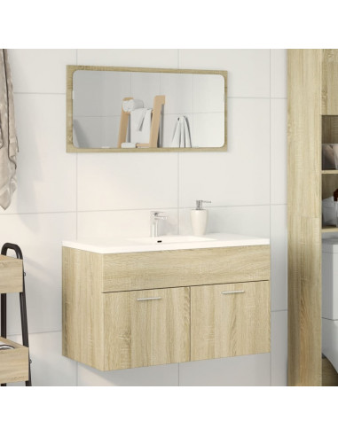 Mobile Lavabo Bagno Rovere Sonoma 90x38,5x46 cm Multistrato