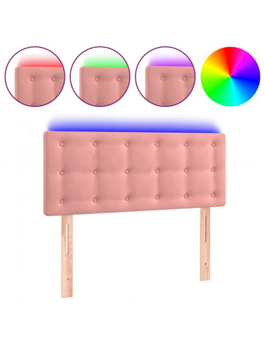 Testiera a LED Rosa 90x5x78/88 cm in Tessuto
