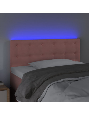 Testiera a LED Rosa 90x5x78/88 cm in Tessuto