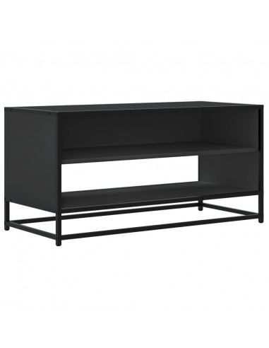 Mobile Porta TV Nero 91x40x46 cm in Truciolato e Metallo