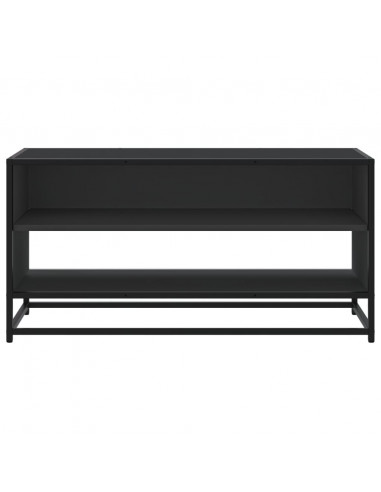 Mobile Porta TV Nero 91x40x46 cm in Truciolato e Metallo