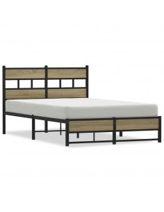 Giroletto senza Materaso in Metallo Rovere Sonoma 120x200 cm 2