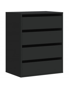 Cassettiera Angolare Nera 60x41x76 cm in Legno Multistrato 2