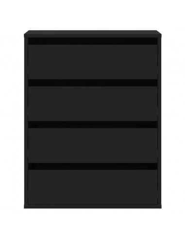 Cassettiera Angolare Nera 60x41x76 cm in Legno Multistrato