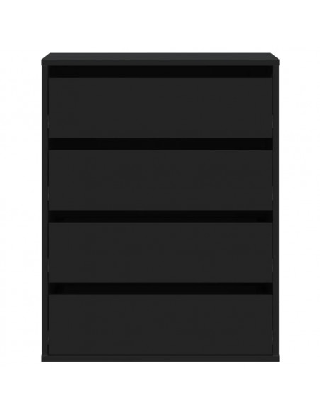 Cassettiera Angolare Nera 60x41x76 cm in Legno Multistrato