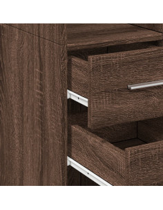 Credenza Rovere Marrone 30x42,5x185 cm in Legno Multistrato