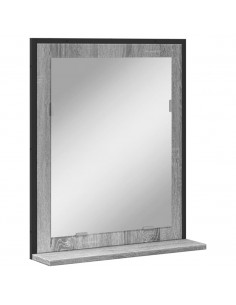 Specchio Bagno con Ripiano Grigio Sonoma 50x12x60cm Multistrato 2