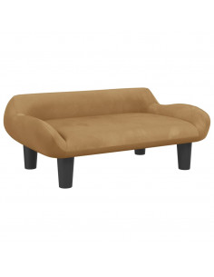 Lettino per Cani Marrone 70x40x24 cm in Velluto 2