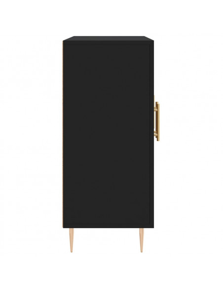 Credenza Nera 90x34x80 cm in Legno Multistrato