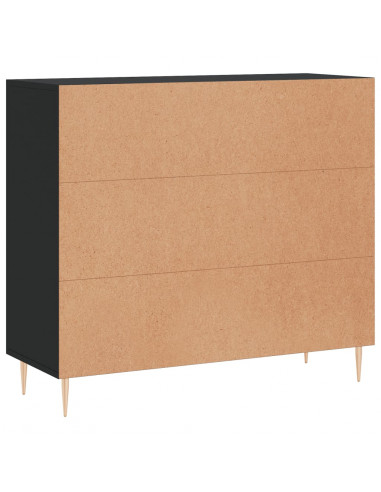 Credenza Nera 90x34x80 cm in Legno Multistrato