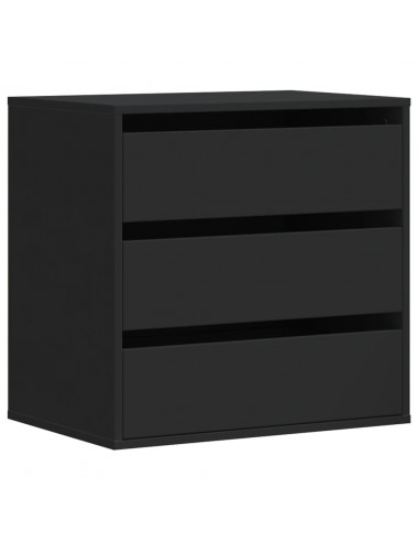 Cassettiera Angolare Nera 60x41x58 cm in Legno Multistrato