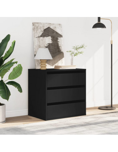 Cassettiera Angolare Nera 60x41x58 cm in Legno Multistrato