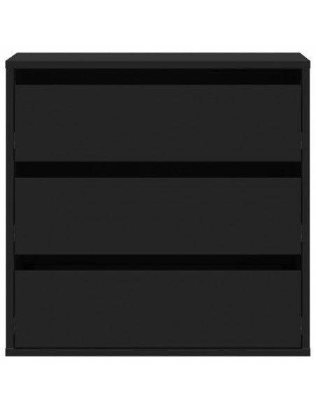 Cassettiera Angolare Nera 60x41x58 cm in Legno Multistrato