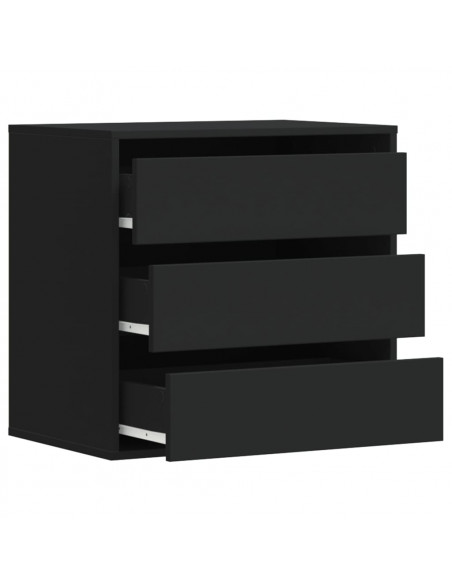 Cassettiera Angolare Nera 60x41x58 cm in Legno Multistrato