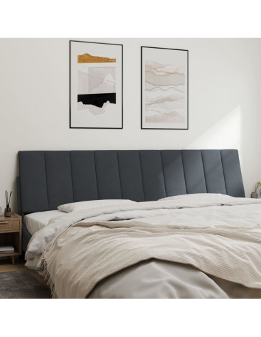 Cuscino Testiera Grigio Scuro 200 cm in Velluto