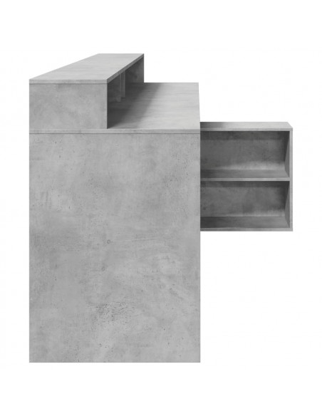 Scrivania con Luci LED Grigio Cemento 200x104x91 cm Truciolato