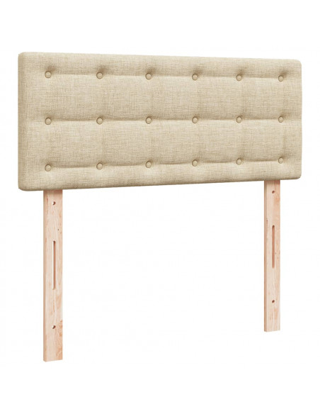Giroletto a Molle con Materasso Crema 120x190 cm in Tessuto