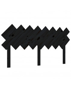 Testiera per Letto Nera 159,5x3x80,5 cm Legno Massello di Pino 2