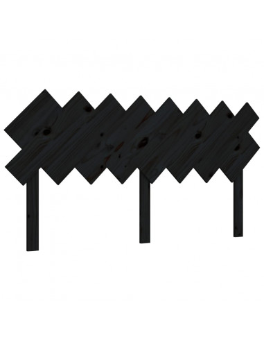 Testiera per Letto Nera 159,5x3x80,5 cm Legno Massello di Pino