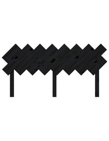 Testiera per Letto Nera 159,5x3x80,5 cm Legno Massello di Pino