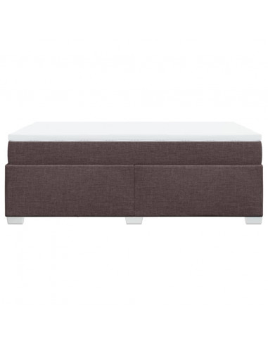 Giroletto a Molle con Materasso Marrone Scuro 120x190cm Tessuto