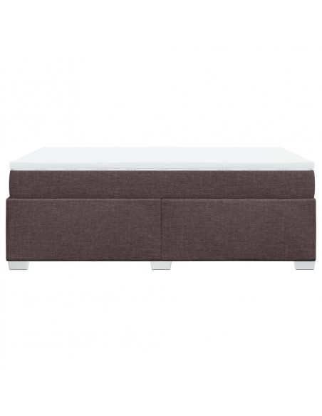 Giroletto a Molle con Materasso Marrone Scuro 120x190cm Tessuto