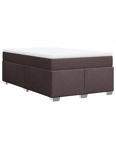 Giroletto a Molle con Materasso Marrone Scuro 120x190cm Tessuto