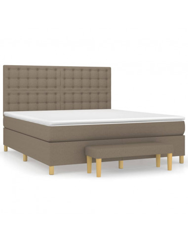 Giroletto a Molle con Materasso Tortora 160x200 cm in Tessuto