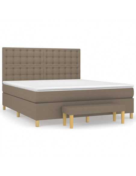 Giroletto a Molle con Materasso Tortora 160x200 cm in Tessuto