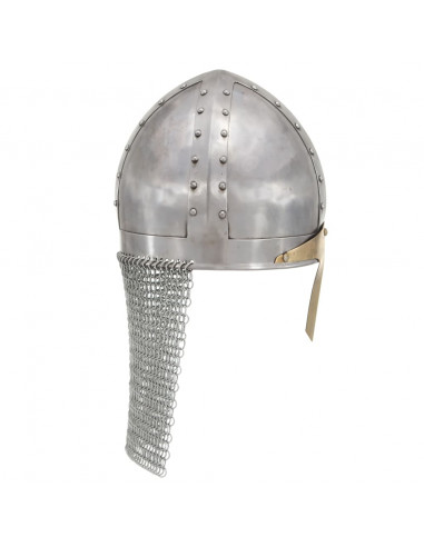 Elmo da Cavaliere Crociato Antico Replica LARP Argento