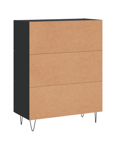 Credenza Nera 69,5x34x90 cm in Legno Multistrato