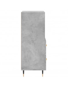 Credenza Grigio Cemento 34,5x34x90 cm in Legno Multistrato 2