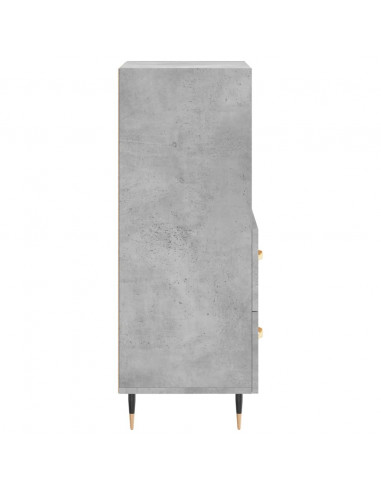 Credenza Grigio Cemento 34,5x34x90 cm in Legno Multistrato
