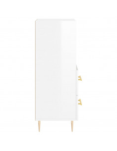 Credenza Bianco Lucido 34,5x34x90 cm in Legno Multistrato 2
