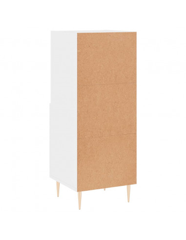 Credenza Bianco Lucido 34,5x34x90 cm in Legno Multistrato