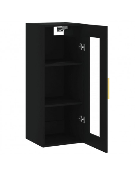 Mobile a Parete Nero 34,5x34x90 cm