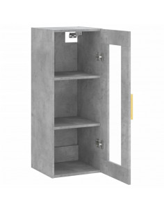 Mobile a Parete Grigio Cemento 34,5x34x90 cm 2