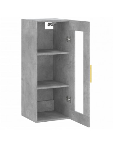 Mobile a Parete Grigio Cemento 34,5x34x90 cm