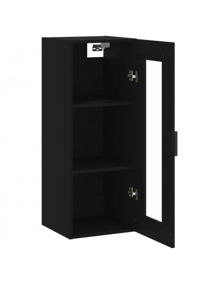 Mobile a Parete Nero 34,5x34x90 cm