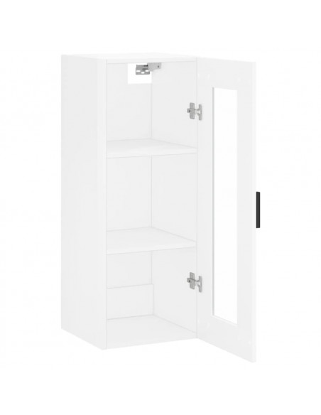 Mobile a Parete Bianco Lucido 34,5x34x90 cm