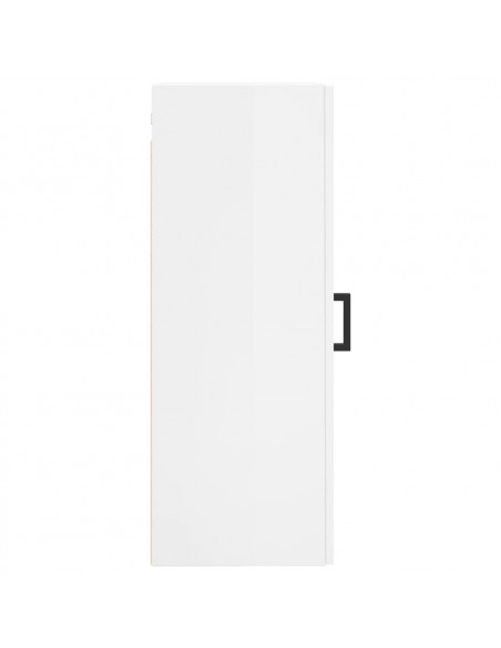 Mobile a Parete Bianco Lucido 34,5x34x90 cm