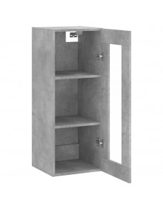 Mobile a Parete Grigio Cemento 34,5x34x90 cm 2