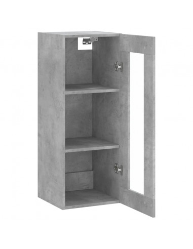 Mobile a Parete Grigio Cemento 34,5x34x90 cm