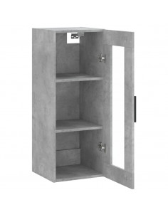 Mobile a Parete Grigio Cemento 34,5x34x90 cm 2