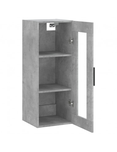 Mobile a Parete Grigio Cemento 34,5x34x90 cm