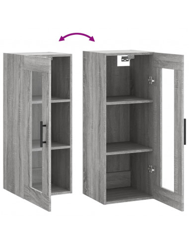 Mobile a Parete Grigio Sonoma 34,5x34x90 cm