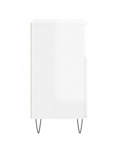 Credenza Bianco Lucido 60x35x70 cm in Legno Multistrato 2