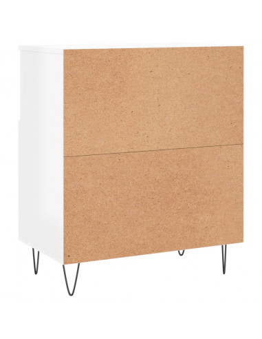 Credenza Bianco Lucido 60x35x70 cm in Legno Multistrato